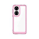 For Huawei P50E Colorful Series Acrylic + TPU Phone Case(Transparent Pink) - 1