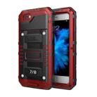 For iPhone SE 2022 / SE 2020 / 8 / 7 Metal + Silicone Phone Case with Screen Protector(Red) - 1