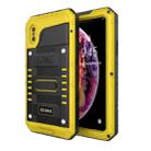 For iPhone XS Max Metal + Silicone Phone Case with Screen Protector(Yellow) - 1