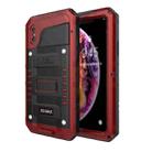 For iPhone XR Metal + Silicone Phone Case with Screen Protector(Red) - 1