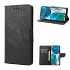 For Motorola Moto G52 Butterfly Embossed Horizontal Flip Leather Phone Case(Black) - 1