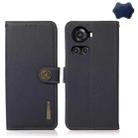 For OnePlus 10R / Ace KHAZNEH Custer Genuine Leather RFID Phone Case(Blue) - 1