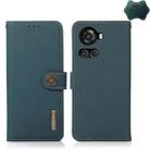 For OnePlus 10R / Ace KHAZNEH Custer Genuine Leather RFID Phone Case(Green) - 1