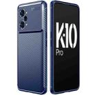 For OPPO K10 Pro Carbon Fiber Texture Shockproof TPU Case(Blue) - 1