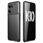 For OPPO K10 Carbon Fiber Texture Shockproof TPU Case(Black) - 1