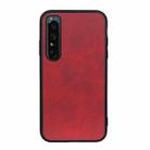For Sony Xperia 1 IV Accurate Hole Two-color Calf Texture PU Phone Case(Red) - 1