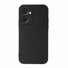 For OPPO Reno7 5G International Accurate Hole Carbon Fiber Texture Shockproof Case(Black) - 1