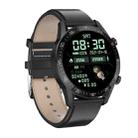 SK7Plus 1.28 inch IPS Screen Leather Strap Smart Watch, Support Bluetooth Call/Sleep Monitoring(Black) - 1