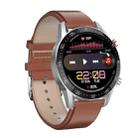 SK7Plus 1.28 inch IPS Screen Leather Strap Smart Watch, Support Bluetooth Call/Sleep Monitoring(Brown) - 1