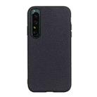 For Sony Xperia 1 IV Accurate Hole Genuine Leather Phone Case(Black) - 1