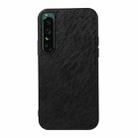 For Sony Xperia 1 IV Accurate Hole Crazy Horse Texture PU Phone Case(Black) - 1