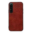 For Sony Xperia 1 IV Accurate Hole Crazy Horse Texture PU Phone Case(Brown) - 1