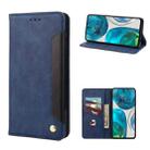 For Motorola Moto G52 Skin Feel Splicing Leather Phone Case(Blue) - 1