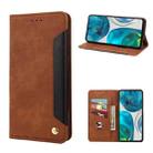 For Motorola Moto G52 Skin Feel Splicing Leather Phone Case(Brown) - 1