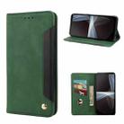 For Sony Xperia 10 IV Skin Feel Splicing Leather Phone Case(Green) - 1
