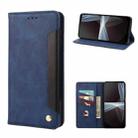 For Sony Xperia 10 IV Skin Feel Splicing Leather Phone Case(Blue) - 1