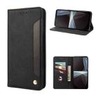 For Sony Xperia 10 IV Skin Feel Splicing Leather Phone Case(Black) - 1