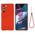 For Motorola Edge X30 5G Pure Color Liquid Silicone Shockproof Phone Case(Red) - 1