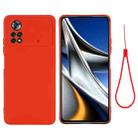 For Xiaomi Poco X4 Pro 5G Global Pure Color Liquid Silicone Shockproof Phone Case(Red) - 1