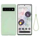 For Google Pixel 7 Pro Pure Color Liquid Silicone Shockproof Phone Case(Green) - 1