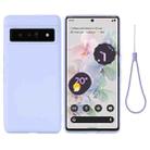 For Google Pixel 7 Pro Pure Color Liquid Silicone Shockproof Phone Case(Purple) - 1