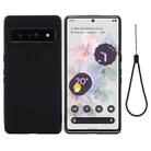 For Google Pixel 7 Pure Color Liquid Silicone Shockproof Phone Case(Black) - 1