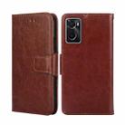 For OPPO A36 4G / A76 4G Global Crystal Texture Leather Phone Case(Brown) - 1