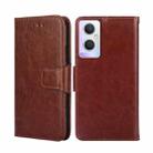 For OPPO A96 5G Crystal Texture Leather Phone Case(Brown) - 1