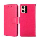 For OPPO Reno7 4G / F21 Pro 4G Crystal Texture Leather Phone Case(Rose Red) - 1