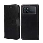 For vivo iQOO 9 5G Crystal Texture Leather Phone Case(Black) - 1