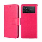 For vivo iQOO 9 5G Crystal Texture Leather Phone Case(Rose Red) - 1