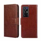 For vivo X70 Pro+ Crystal Texture Leather Phone Case(Brown) - 1