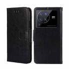 For vivo X80 Pro CN Version Crystal Texture Leather Phone Case(Black) - 1