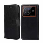 For vivo X80 CN Version Crystal Texture Leather Phone Case(Black) - 1