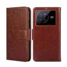 For vivo X80 CN Version Crystal Texture Leather Phone Case(Brown) - 1