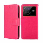 For vivo X80 CN Version Crystal Texture Leather Phone Case(Rose Red) - 1
