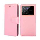 For vivo X80 CN Version Crystal Texture Leather Phone Case(Pink) - 1