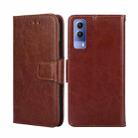 For vivo Y53S 5G / iQOO Z5X / T1X Crystal Texture Leather Phone Case(Brown) - 1