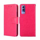 For vivo Y53S 5G / iQOO Z5X / T1X Crystal Texture Leather Phone Case(Rose Red) - 1