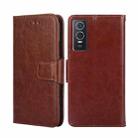 For vivo Y76S CN Version / Y74S Crystal Texture Leather Phone Case(Brown) - 1