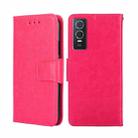 For vivo Y76S CN Version / Y74S Crystal Texture Leather Phone Case(Rose Red) - 1