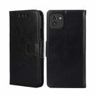 For Samsung Galaxy A03 166mm Crystal Texture Leather Phone Case(Black) - 1