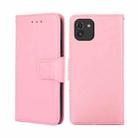 For Samsung Galaxy A03 166mm Crystal Texture Leather Phone Case(Pink) - 1
