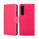 For Sony Xperia 1 IV Crystal Texture Leather Phone Case(Rose Red) - 1