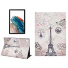 For Samsung Galaxy Tab A8 X200 Painted Voltage Pen Slot Tablet Smart Case(Eiffel Tower) - 1