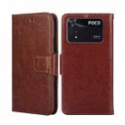 For Xiaomi Poco M4 Pro Crystal Texture Leather Phone Case(Brown) - 1