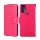 For TCL 20B 6159K Crystal Texture Leather Phone Case(Rose Red) - 1