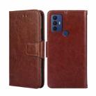 For TCL 30 SE/306/305 / Sharp Aqous V6/V6 Plus Crystal Texture Leather Phone Case(Brown) - 1