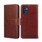 For TCL 30V 5G T781S Crystal Texture Leather Phone Case(Brown) - 1