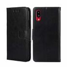 For Sharp Simple Sumaho 6-A201SH Crystal Texture Leather Phone Case(Black) - 1